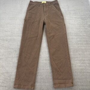 Duvin Anti Workwear Pants Mens 28x30 Khaki Canvas Carpenter Straight Leg Casual